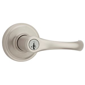 Weiser Aspen Keyed Entry Levers - Satin Nickel