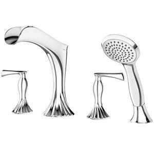Robinetterie de baignoire à 2 poignées/douchette Rhen de Pfister, chrome poli