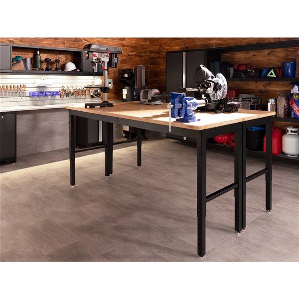 NewAge Products Pro Series Workbench Set - Stainless Steel Worktop - White - 2-Piece