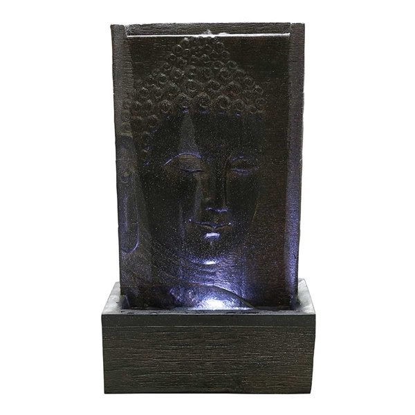 Hi-Line Gift Ltd. Buddha Wall Fountain with LED Lights - 32-in