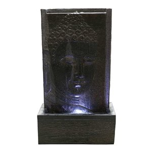 Hi-Line Gift Ltd. Buddha Wall Fountain with LED Lights - 32-in