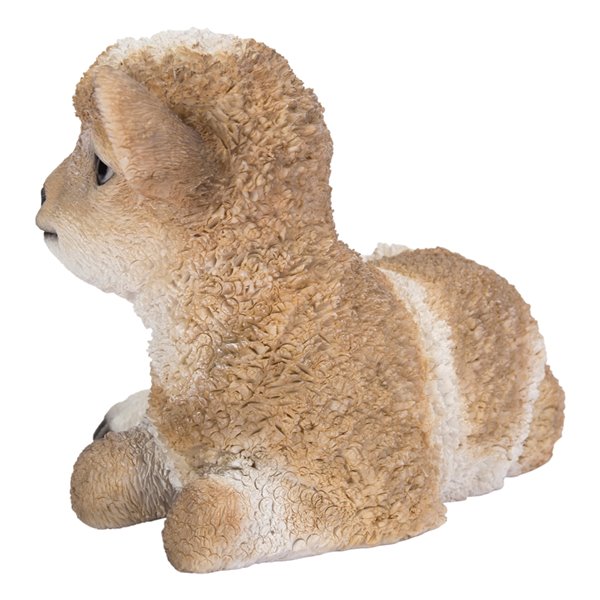 Hi-Line Gift Ltd. Small Baby Lamb Lying Down - Brown/White