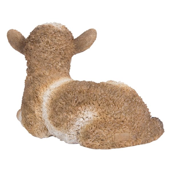 Hi-Line Gift Ltd. Small Baby Lamb Lying Down - Brown/White