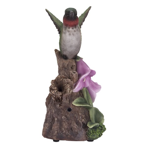 Hi-Line Gift Ltd. Motion Activated Singing Hummingbird on Foxglove