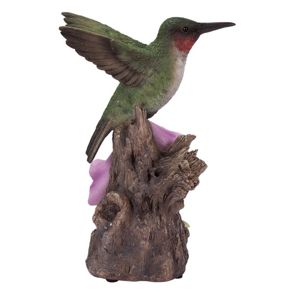 Hi-Line Gift Ltd. Motion Activated Singing Hummingbird on Foxglove