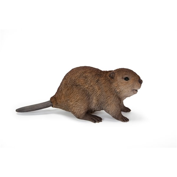 Hi-Line Gift Ltd. 5.5 H x 14-in W Brown Beaver Cub Garden Statue
