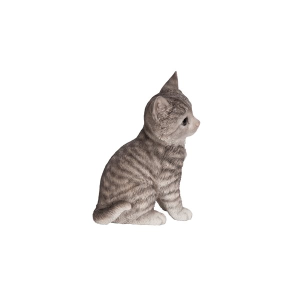 Hi-Line Gift Ltd. Head-Tilting Tabby Kitten Sitting - Grey 87978-B