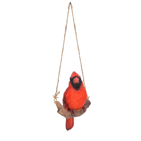 Hi-Line Gift Ltd. 6 H x 2.5-in W Red Hanging Cardinal on a Branch Garden Statue