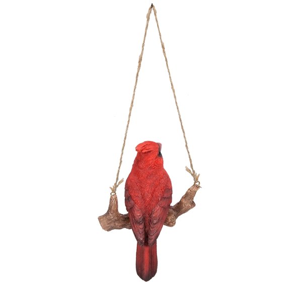 Hi-Line Gift Ltd. 6 H x 2.5-in W Red Hanging Cardinal on a Branch Garden Statue