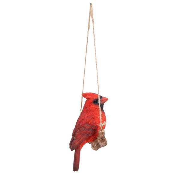 Hi-Line Gift Ltd. 6 H x 2.5-in W Red Hanging Cardinal on a Branch Garden Statue