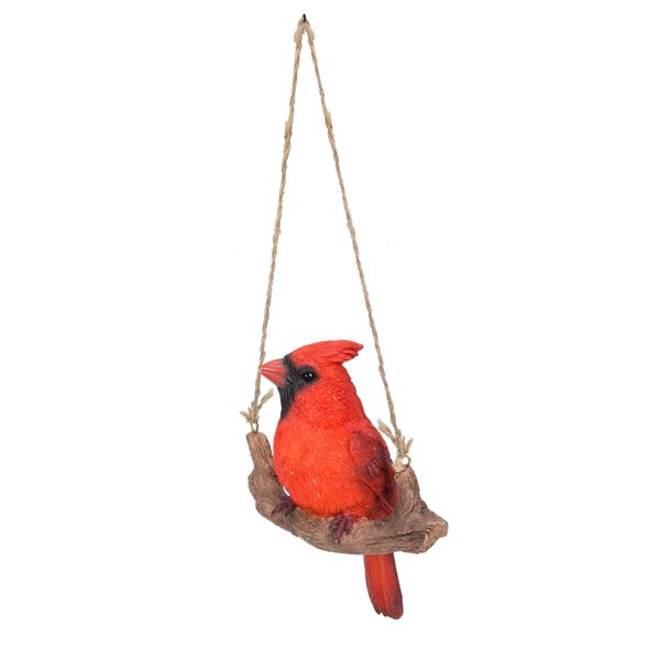 Hi-Line Gift Ltd. 6 H x 2.5-in W Red Hanging Cardinal on a Branch Garden Statue