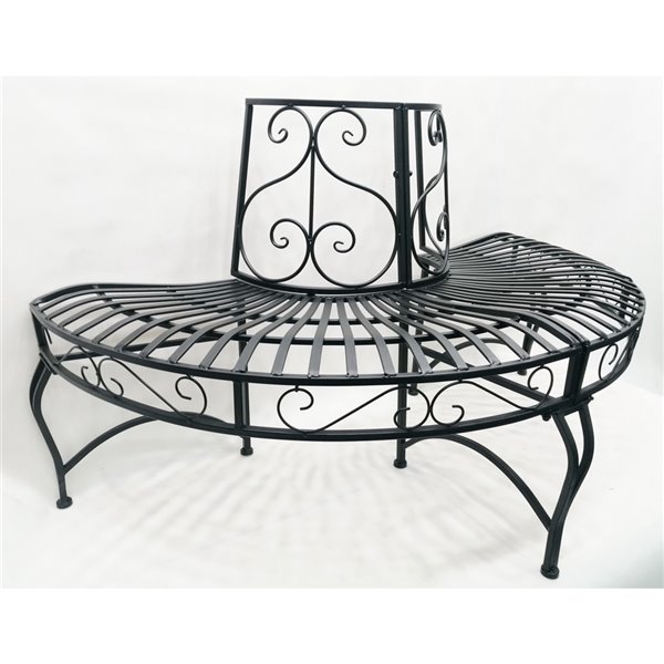 Hi-Line Gift Ltd. Semi-Circle Tree-Wrap Bench - Black