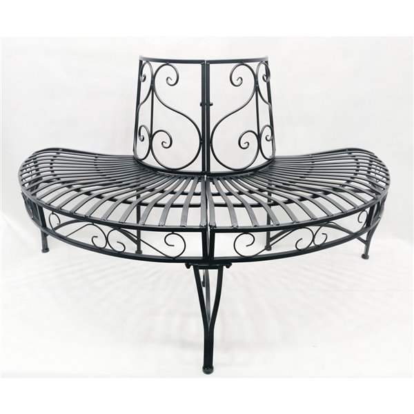 Hi-Line Gift Ltd. Semi-Circle Tree-Wrap Bench - Black