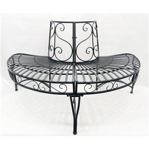 Hi-Line Gift Ltd. Semi-Circle Tree-Wrap Bench - Black