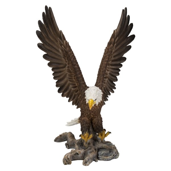 Brass Eagle Statue Wild Bird Flying Hawk Sculpture Feng Shui Decorative  Home Office Showpiece Figurine (Size 7 x 4.5 x 5.5 Inches)