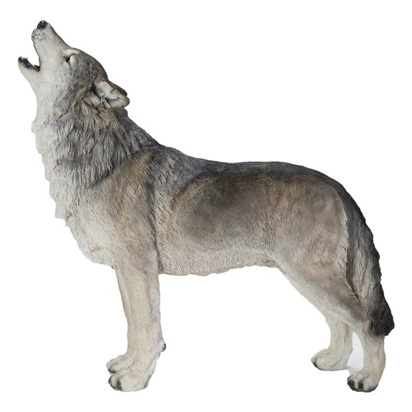 Hi Line Gift Standing Howling Wolf, Howling Wolf Outdoor Statue