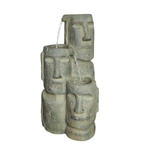 Hi-Line Gift Ltd. Easter Island Heads Fountain with LED Lights