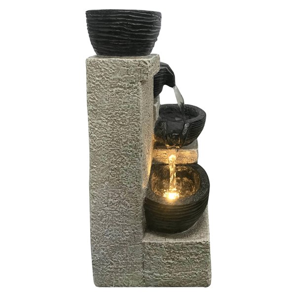 Hi-Line Gift Ltd. Stacking Bowls Fountain with LED Lights
