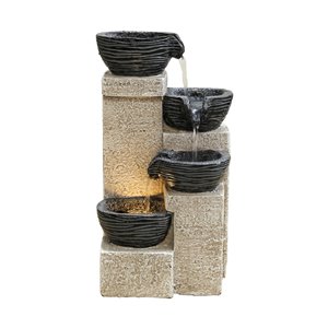 Hi-Line Gift Ltd. Stacking Bowls Fountain with LED Lights