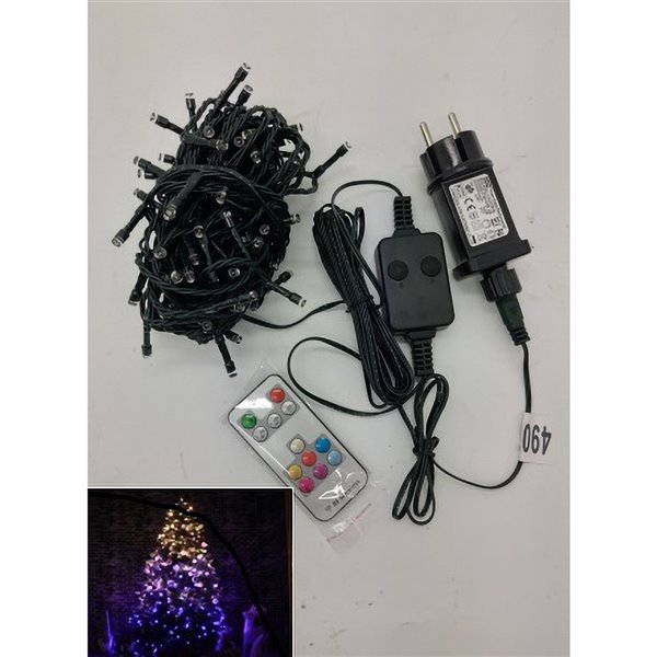 Hi Line Gift Ltd. Multi Function Timed LED String Lights With Remote 100 RGB