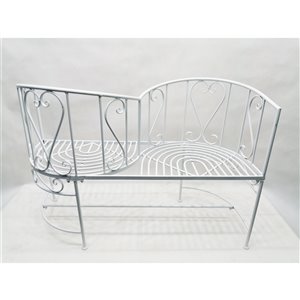 Hi-Line Gift Ltd. Vis-A-Vis Chair Bench - White