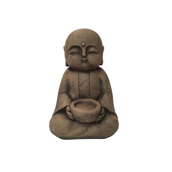 Hi-Line Gift Ltd. Sitting Lucky Japanese Jizo with Bowl 77122-G | RONA