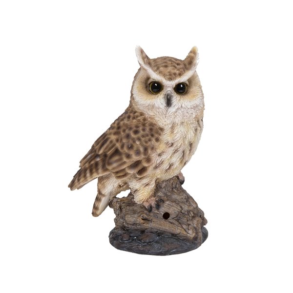 Hi-Line Gift Ltd. Motion Activated Singing Owlet Standing on Stump ...