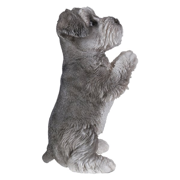 Hi-Line Gift Ltd. 8.3 H x 5-in W Grey Schnauzer Puppy Praying Garden Statue