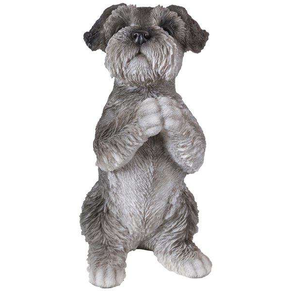 Hi-Line Gift Ltd. 8.3 H x 5-in W Grey Schnauzer Puppy Praying Garden Statue