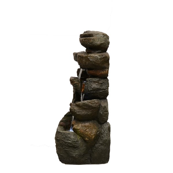 Hi-Line Gift Ltd. Multi-level Rock Fountain with LED Lights