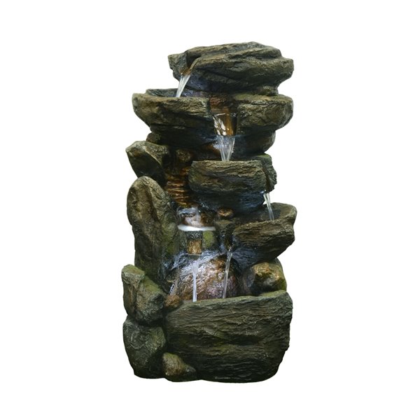 Hi-Line Gift Ltd. Multi-level Rock Fountain with LED Lights