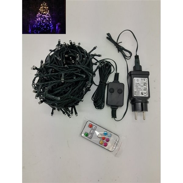 Hi-Line Gift Ltd. Multi-Function Timed LED String Lights With Remote - 200 RGB