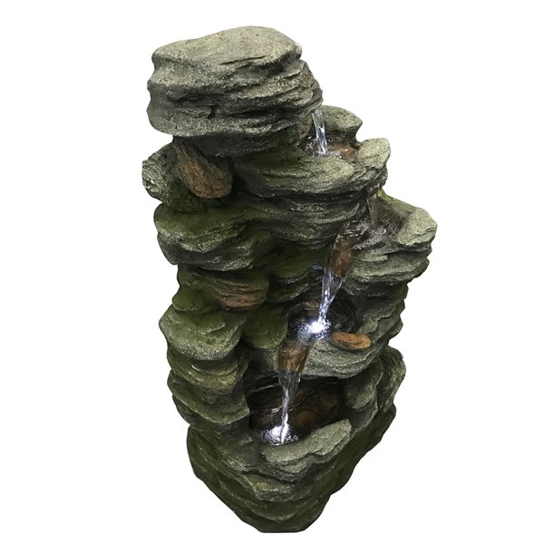 Hi-Line Gift Ltd. Multilevel Stone Fountain with LED Lights