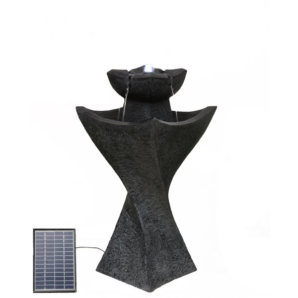 Hi-Line Gift Ltd. Solar-Powered Pedestel Fountain with LED Lights