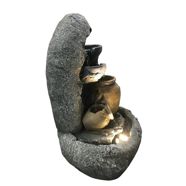 Hi-Line Gift Ltd. Cascading Bowls and Jugs Tabletop Fountain with LED Lights