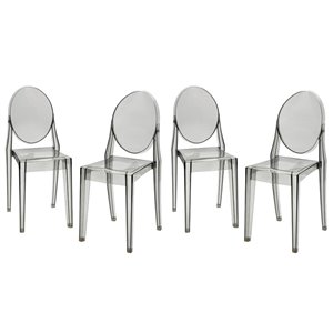 Plata Import Contemporary Side Dining Chairs (Plastic Frame) - Black - Set of 4