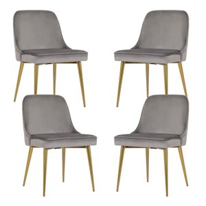 Plata Import Contemporary Upholstered Side Dining Chairs (Wood Frame) - Set of 4 - Green