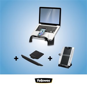Fellowes Ergo Desk Bundle - Laptop Riser, Mouse Pad, Keyboard Pad and Copyholder