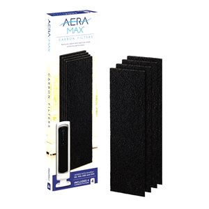 Filtre à charbon actif de rechange pour Aeramax 90/100/DX5 de Fellowes, petit, paquet de 4