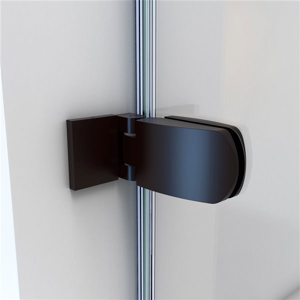 DreamLine Aqua Uno Frameless Hinged Tub Door - 58-in x 56-in to 60-in - Oil Rubbed Bronze/Clear Glass