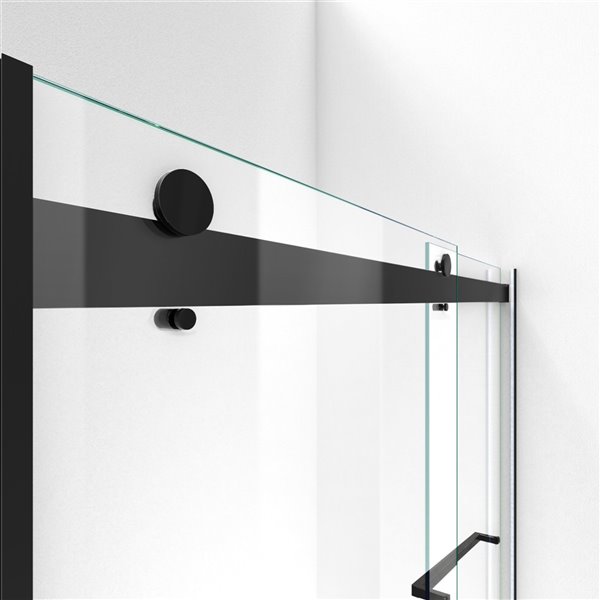 DreamLine Essence Frameless Bypass/Sliding Shower Door - 76-in x 44-in to 48-in - Satin Black/Clear Glass