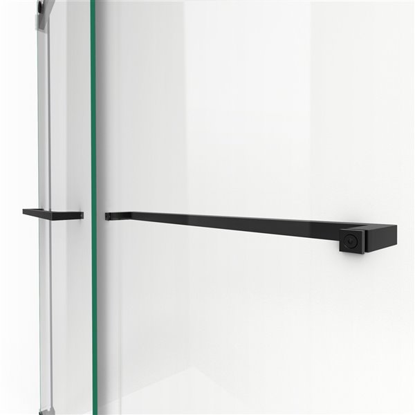 DreamLine Essence Frameless Bypass/Sliding Shower Door - 76-in x 44-in to 48-in - Satin Black/Clear Glass