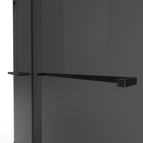 DreamLine Essence Frameless Bypass/Sliding Shower Door - 76-in x 56-in to 60-in - Satin Black/Smoke Grey Glass