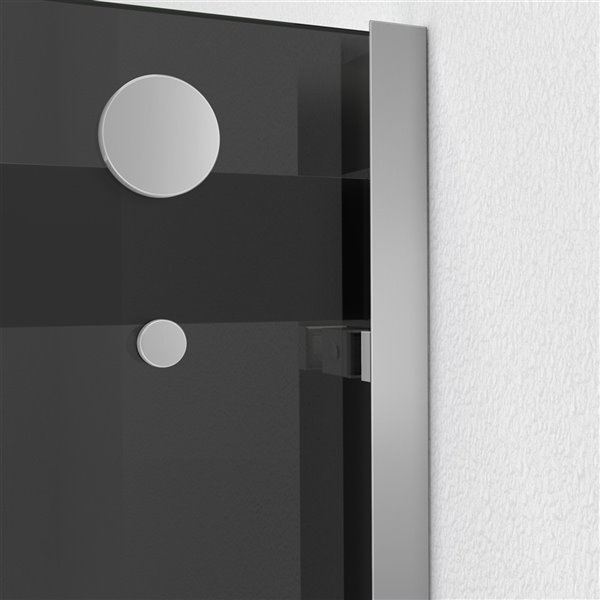 Essence-H 56-60 x 76 Semi-Frameless Bypass 8mm Shower Door in Brushed Nickel and Gray Glass
