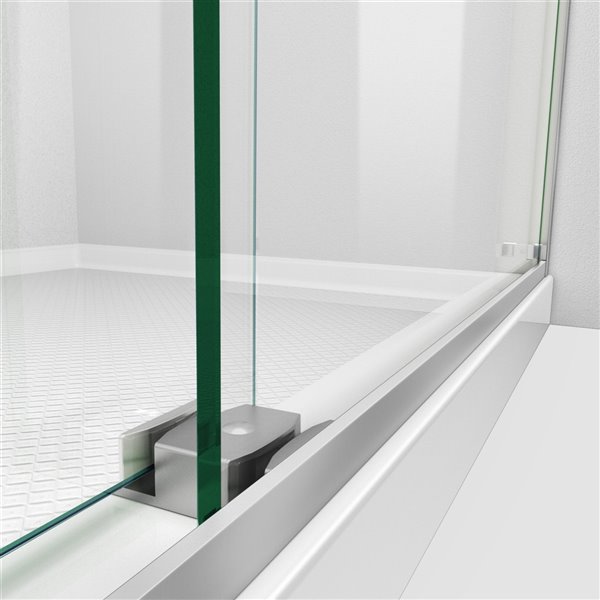 Essence-H 56-60 x 76 Semi-Frameless Bypass 8mm Shower Door in Brushed Nickel and Gray Glass