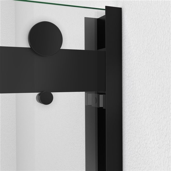 DreamLine Essence-H 76-in x 56-in to 60-in Satin Black/Clear Glass Semi-Frameless Bypass/Sliding Shower Door