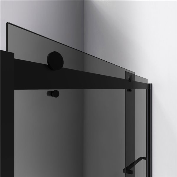 DreamLine Sapphire Semi-Frameless Bypass/Sliding Bathtub Door - 60-in x 56-in to 60-in - Satin Black/Smoke Grey Glass