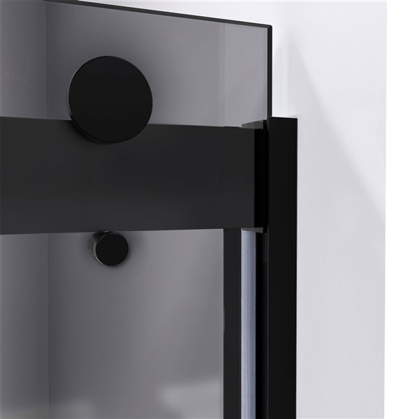 DreamLine Sapphire Semi-Frameless Bypass/Sliding Bathtub Door - 60-in x 56-in to 60-in - Satin Black/Smoke Grey Glass