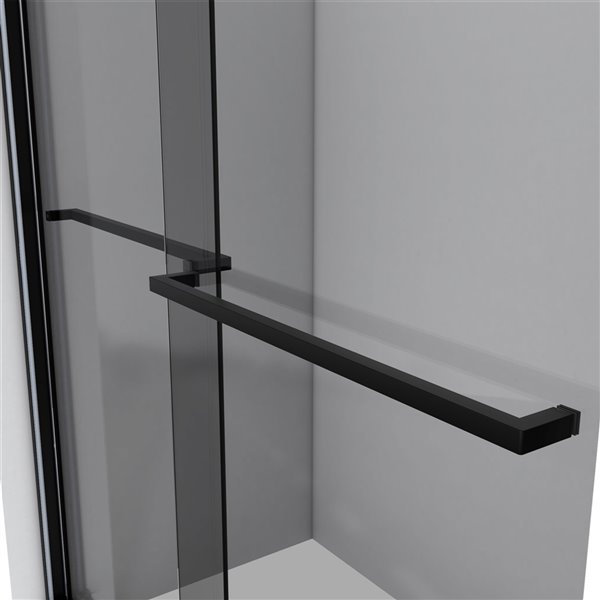 DreamLine Sapphire Semi-Frameless Bypass/Sliding Bathtub Door - 60-in x 56-in to 60-in - Satin Black/Smoke Grey Glass