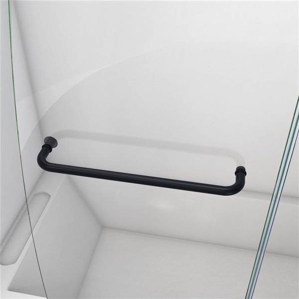 Aqua 48 x 58 Frameless Hinged 6mm Screen Pivot Tub Door in Satin Black